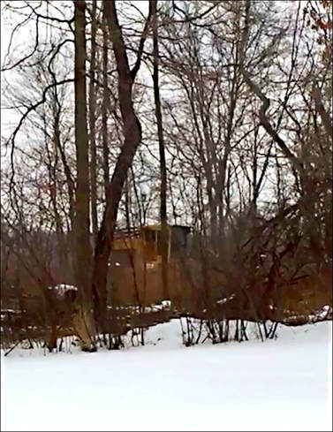 photo of Heavy construction equipment clearing trees for 5 fracking waste injection wells proposed to be sited in Brookfield, Ohio